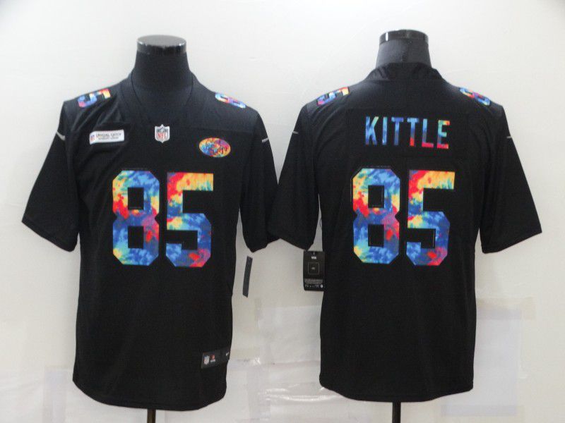 Men San Francisco 49ers #85 Kittle Rainbow Edition black 2020 Nike NFL Jerseys->houston texans->NFL Jersey
